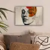 Vrouw - Botanisch - Oranje - Kunst - Modern canvas 2cm klein -sfeer1