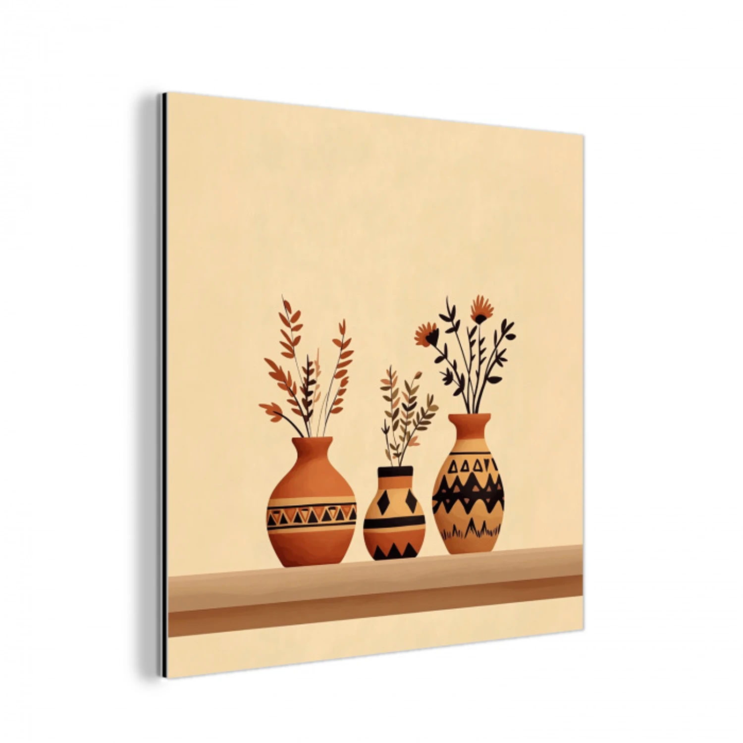 Vazen - Bloemen - Bladeren - Minimalistisch aluminium wit klein -3d