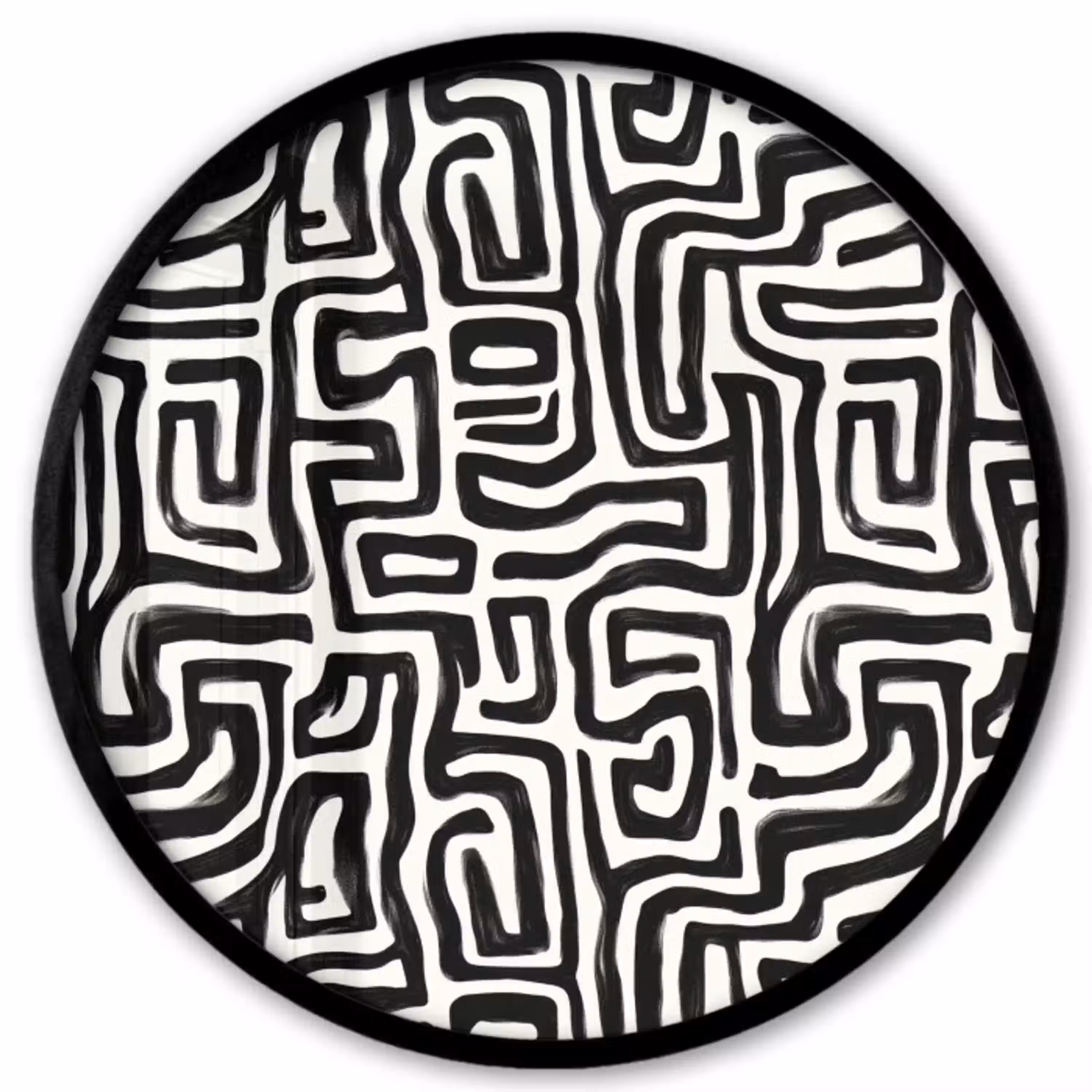 Grafisch - Lijnen - Zwart - Wit Fotolijst rond zonder passe partout klein 856 -3d