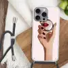 Spiegel - Rode lippen Hoesje iPhone 16 Pro Max met koord klein -sfeer4