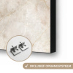 Lichtbeige - Goudbruine Nerven - Marmer Textielframe zwart klein 947 -USP_ophangsysteemNL