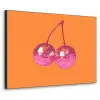 Discoballen - Kers - Spiegels - Roze Textielframe zwart klein -3d