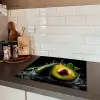 Avocado - Groente - Bladeren - Water - Zwart - Groen Inductie beschermer vinyl 3mm middel -sfeer3