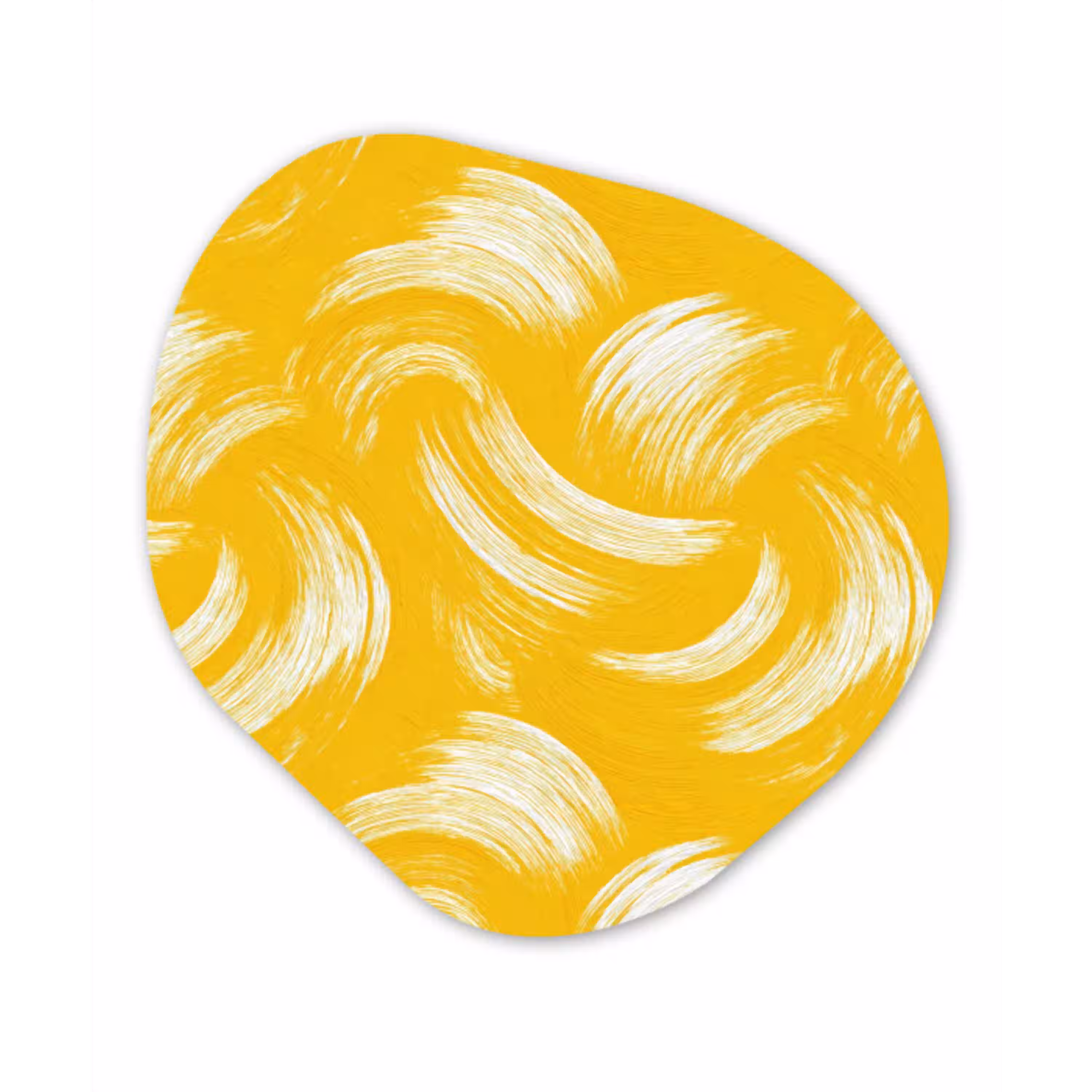 Verfstreken - Abstract - Dynamisch - Geel Wandcirkel Organisch Forex 3mm klein 629 -3d