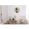 Vos - Gele bloemen - Minimalistisch Wandcirkel aluminium klein -woonkamer