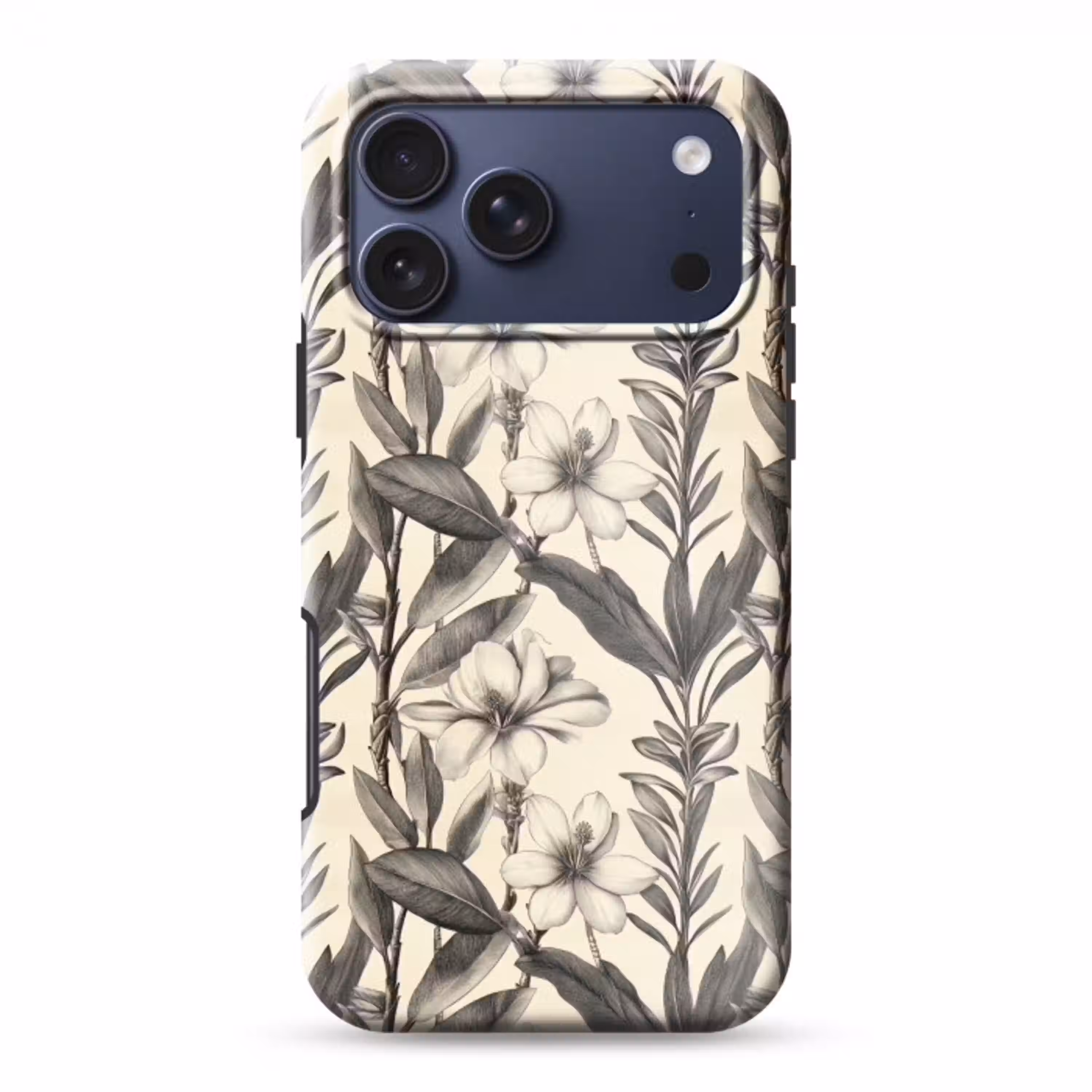 Klassiek - Botanisch - Zwart - Beige Toughcase MagSafe Apple iPhone 17 Pro Max klein 1019 -3d