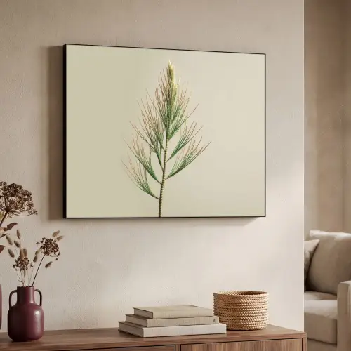 Dennentak - Naaldvormige bladeren - Lichtgroen Textielframe - compleet frame klein -sfeer3