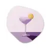 Cocktail - Paars - Minimalistisch - Citroen Wandcirkel Organisch Plexiglas middel -3d