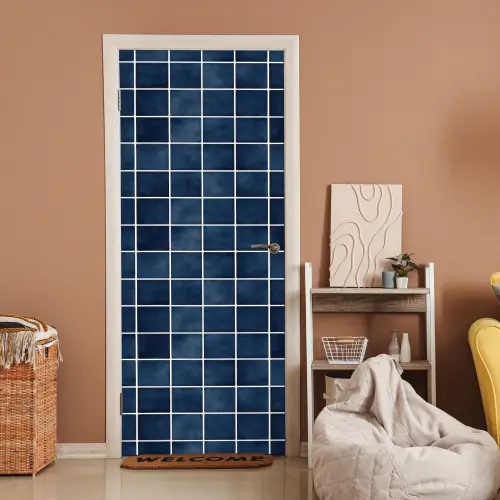 Tegel - Modern - Blauw deurposter klein 289 -sfeer1