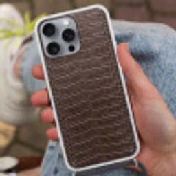 Leer - Krokodil - Mat Hoesje iPhone 16 Pro Max met koord klein -sfeer3
