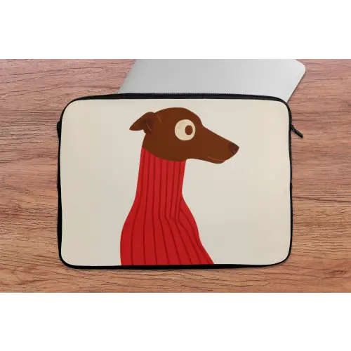 Silhouet - Hond - Trui - Rood laptophoes neopreen klein -tafel