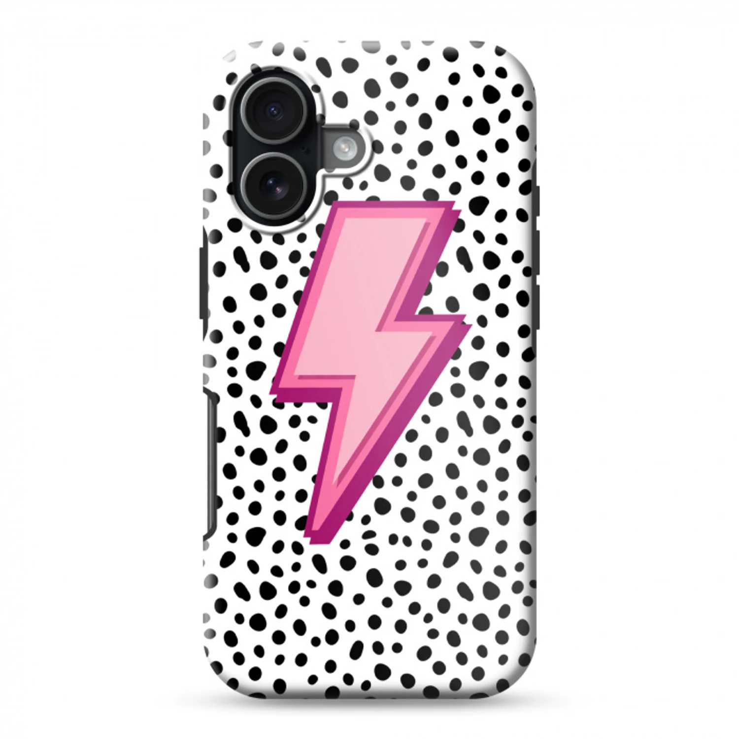 Bliksem - Roze - Stippen Toughcase MagSafe Apple iPhone 17 klein -3d