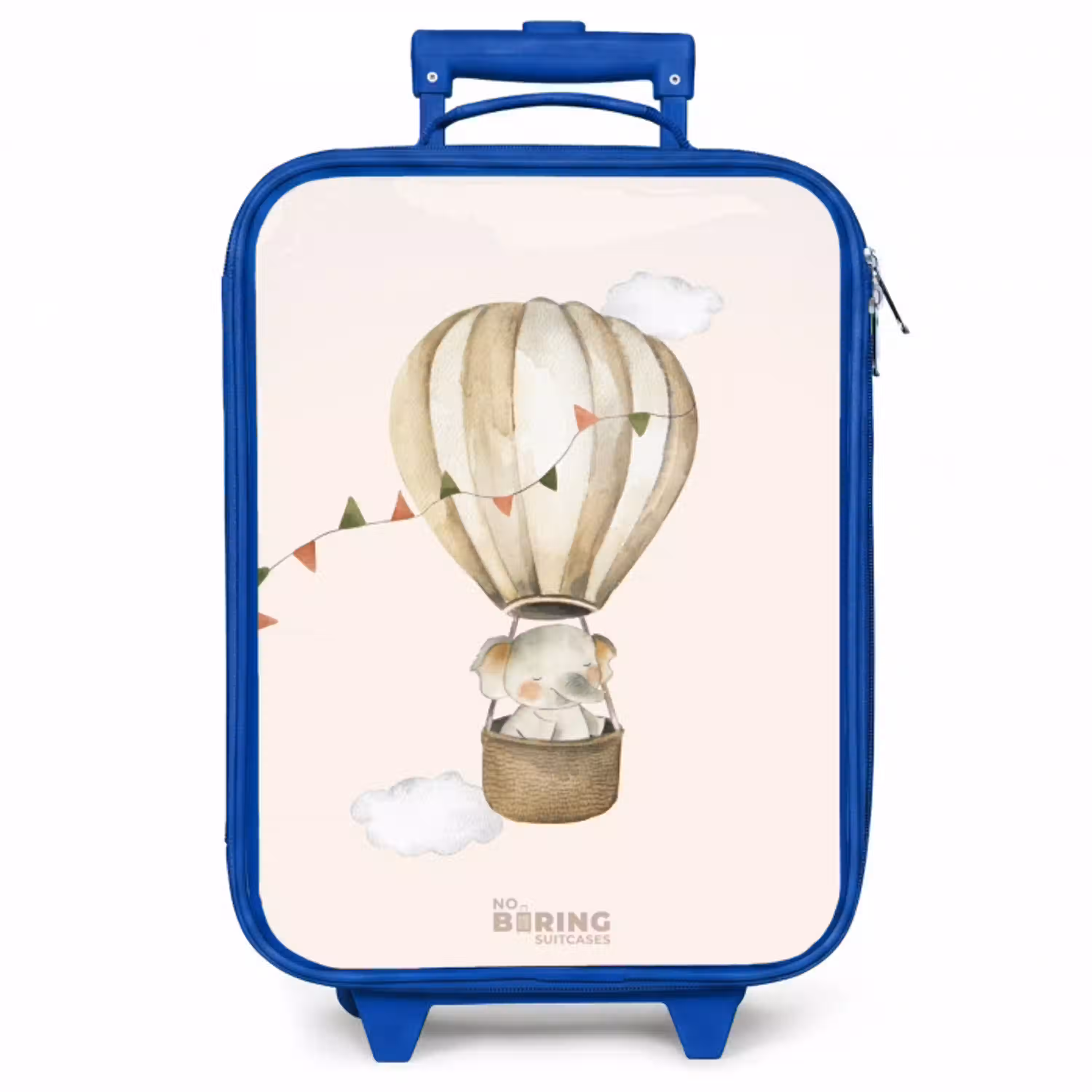 Olifant in een luchtballon Kinderkoffer - Blauw klein -zzz_website3d