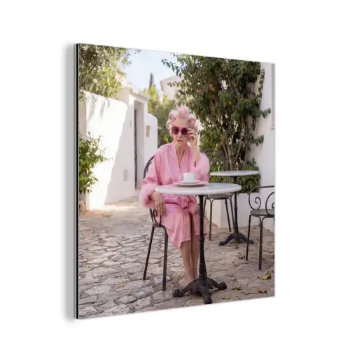 Ochtendjas - Krulspelden - Roze aluminium wit klein -3d