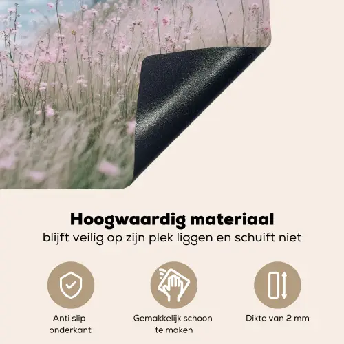Vuurtoren - Klif - Zee - Bloemen Inductie beschemer met haakjes middel -ky-onderkant-nl