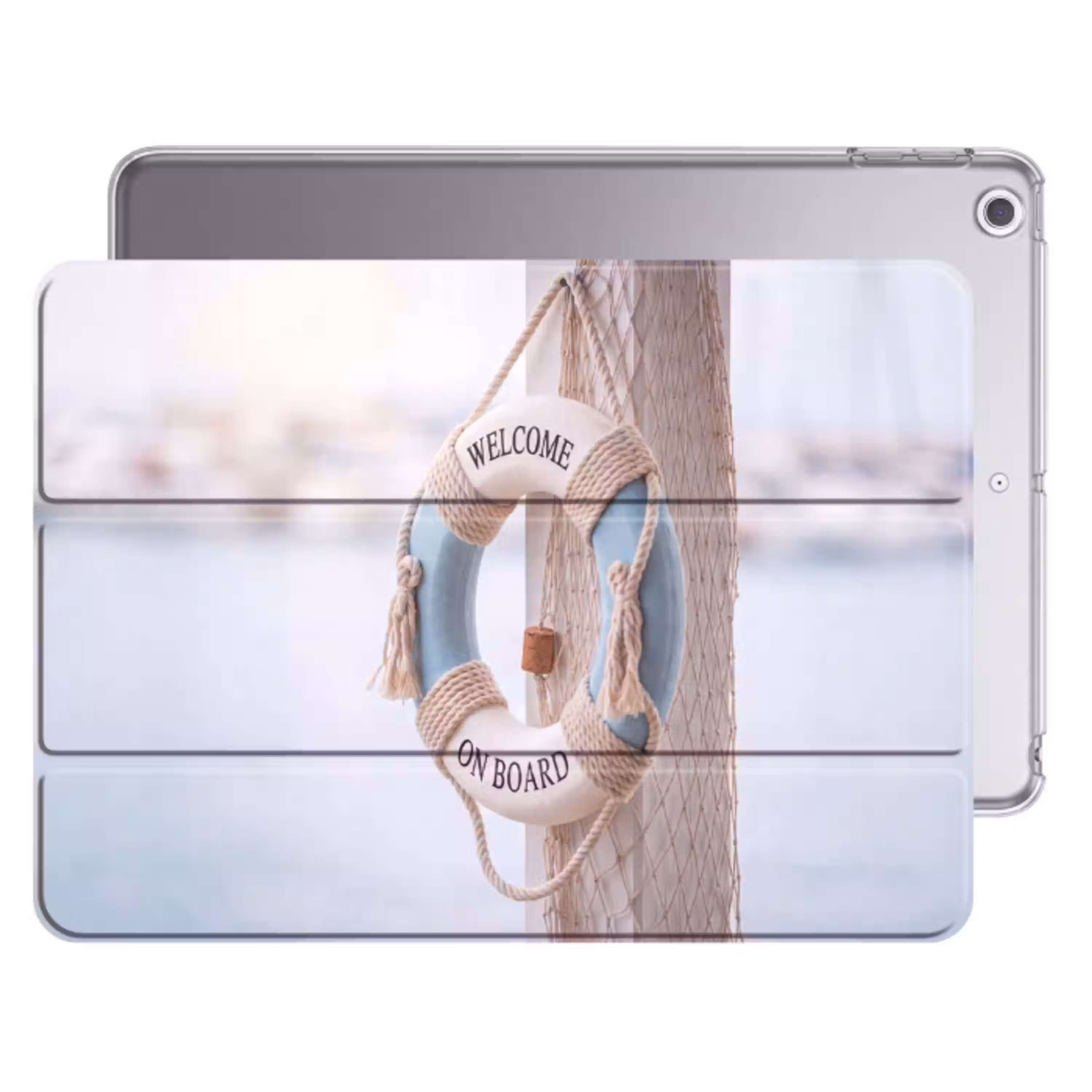 Reddingsboei - Maritiem - Welkom - Blauw - Wit Apple iPad 2017 middel -threedimensional_3d_global
