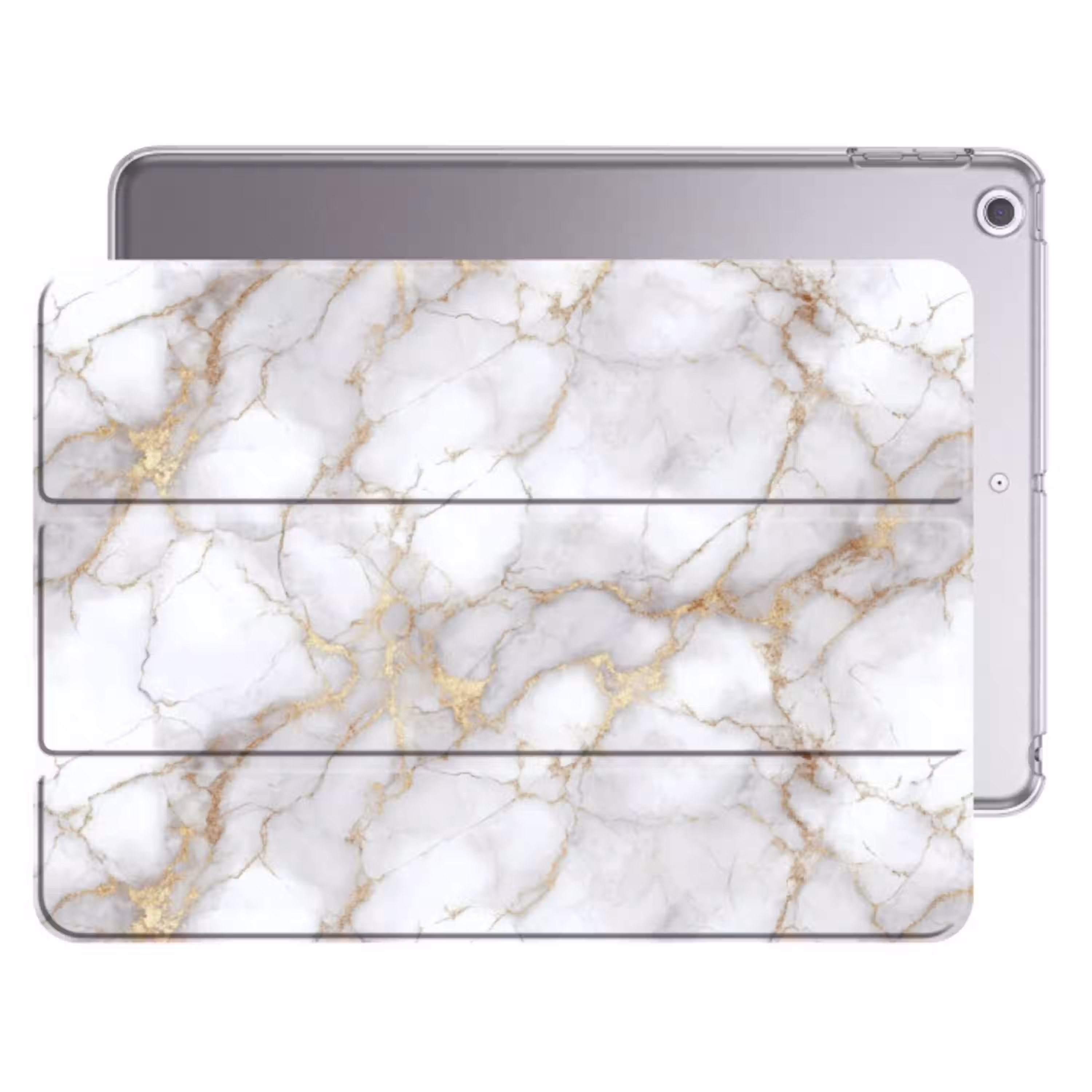 Wit - Goud - Marmer - Grijs Apple iPad 2017 middel 1172 -threedimensional_3d_global