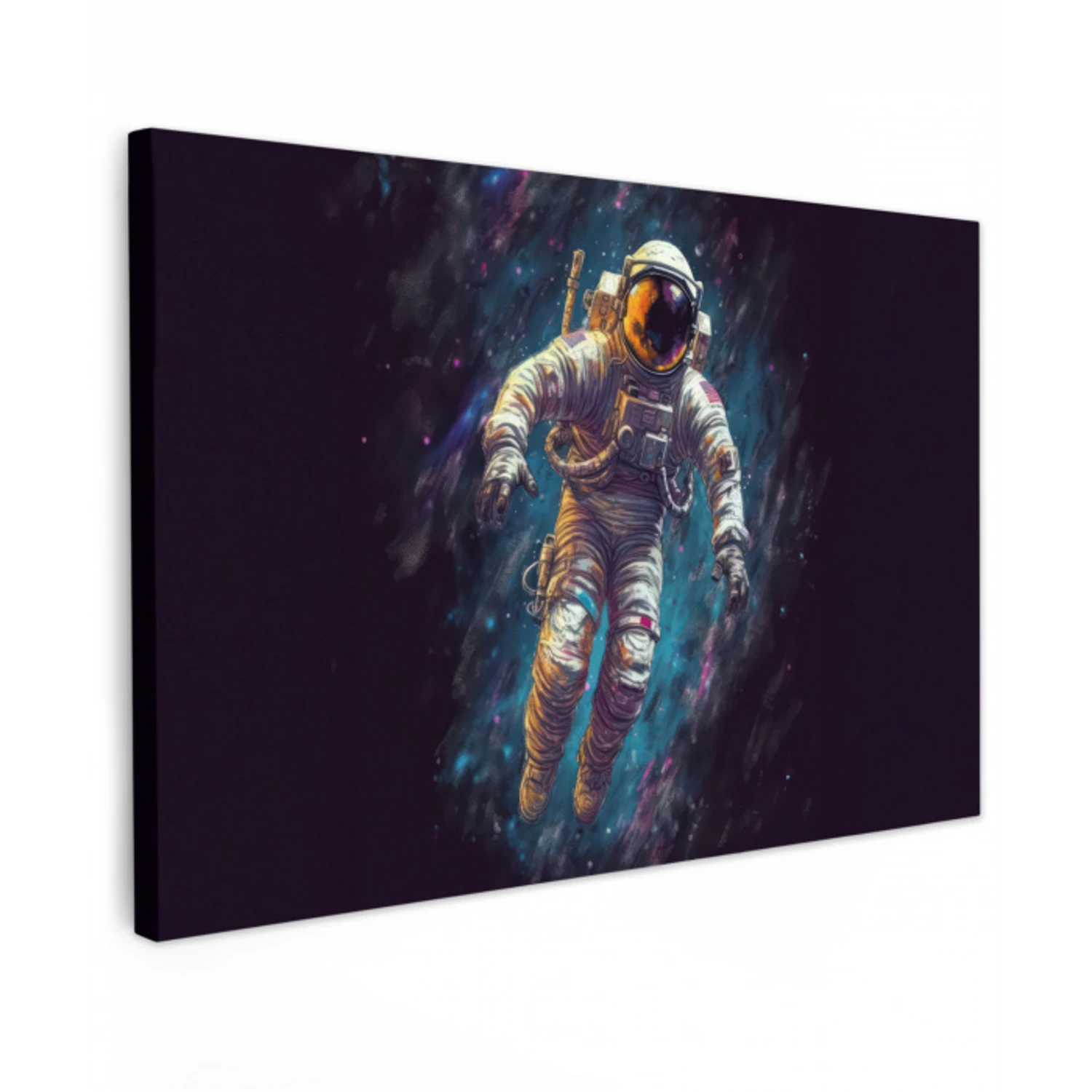 Ruimte - Neon - Astronaut - Sterren canvas 2cm klein -z3d