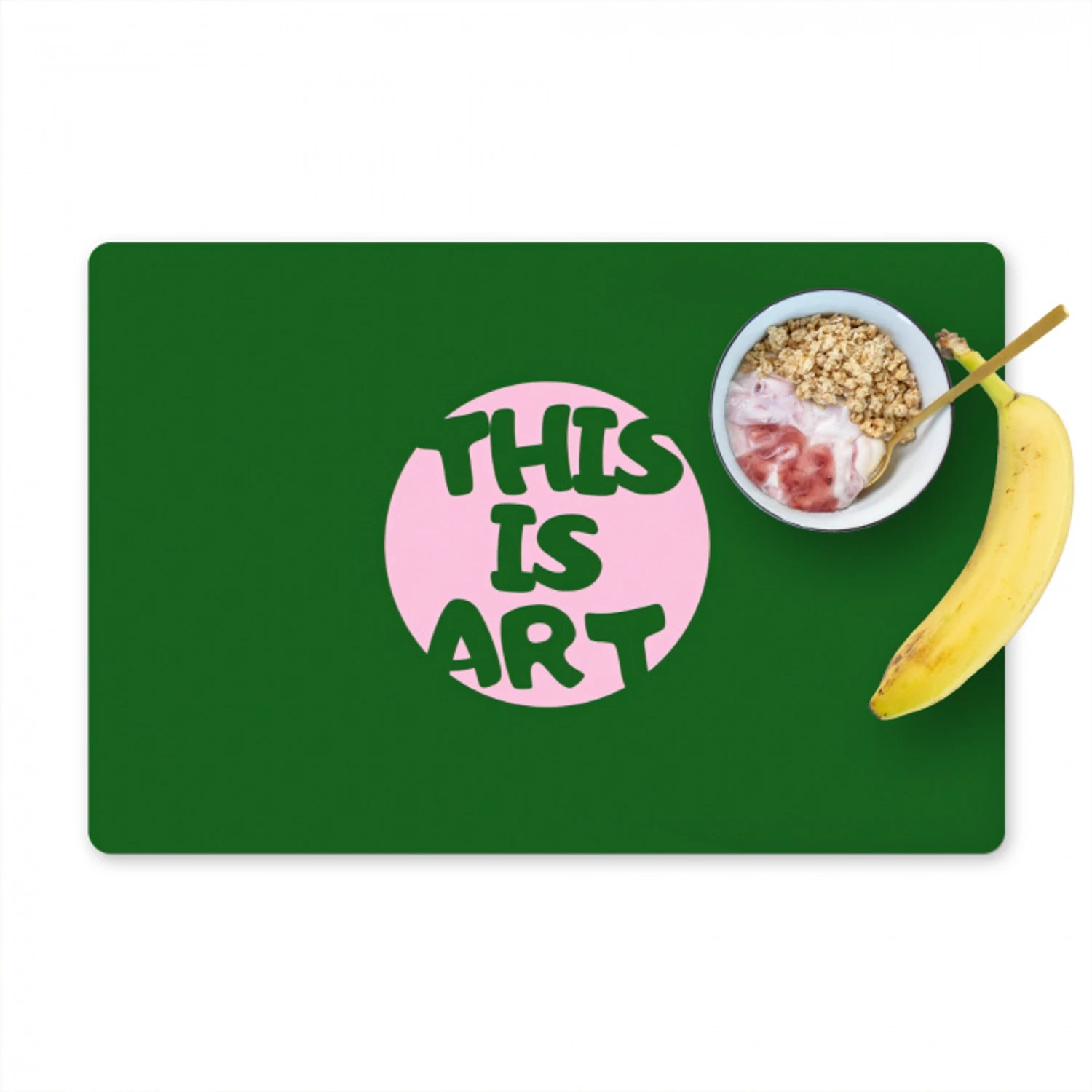 Cirkel - Roze - Tekst - Art Placemat vinyl groot -zzzproduct_Kitchenyeah-website