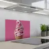 Softijs - Edelstenen - Roze - Hoorntje keuken achterwand spatscherm klein -3d_schuin