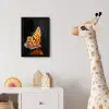 Vlinder - Bloemen - Insect - Portret - Zwart - Oranje fotolijst zwart zonder passe partout klein -usfeer4_kinderkamer