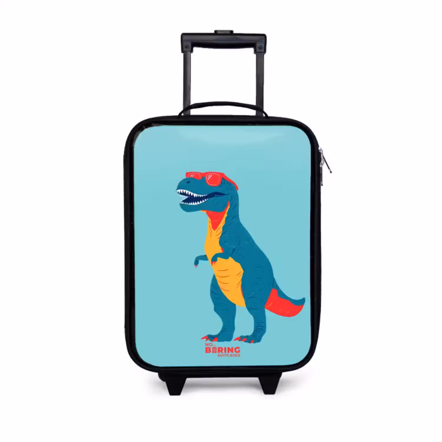 Kinderkoffer - Zwart - Coole T. rex met zonnebril