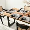 Paardenbloem - Zwart - Wit Placemat vinyl groot -zzsfeer4_Kitchenyeah-website