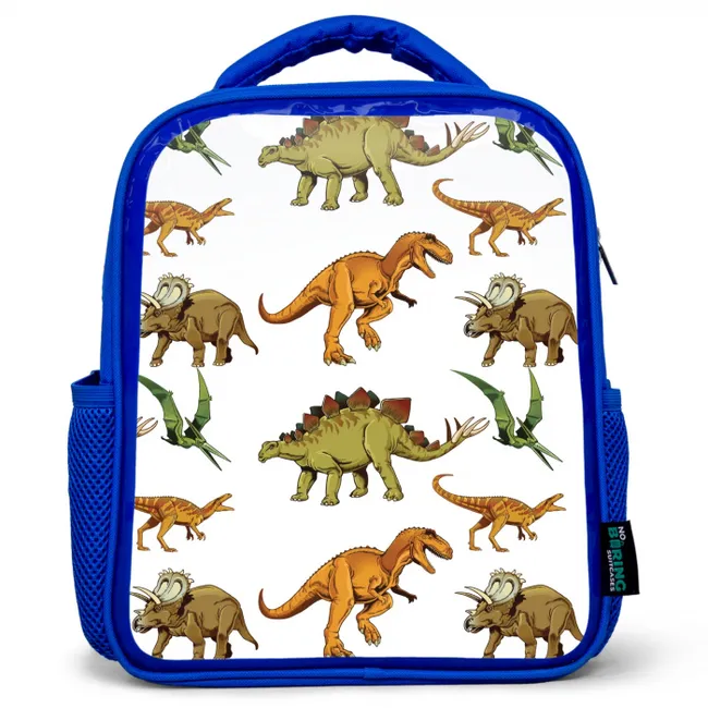 Dinosaurus - Tekening - Kinderen - Jongens - Kinderen Kinderrugzak - Blauw middel -3d