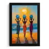 Vrouwen - Strand - Zondsondergang fotolijst zwart zonder passe partout klein -3d