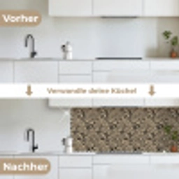 Giraf - Zebra - Motief - Bruin keuken achterwand 2 middel 871 -voor-na_DE