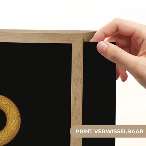 Slang - Minimalistisch - Goud Light Box met batterij (Wandlamp) middel -USP_websiteprintNL
