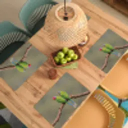 Papagaai - Tak - Natuur - Kleurrijk Placemat vinyl groot -zzsfeer5_Kitchenyeah-website