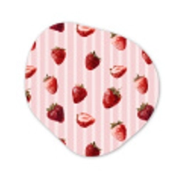 Strepen - Aardbei - Roze Wandcirkel Organisch Forex 3mm klein 629 -3d