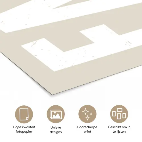 Eten - Decoratie - Beige - Wit poster papier klein -closeup_NL