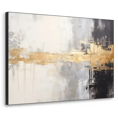 Goud - Luxe - Acryl - Kunst Textielframe zwart klein -3d