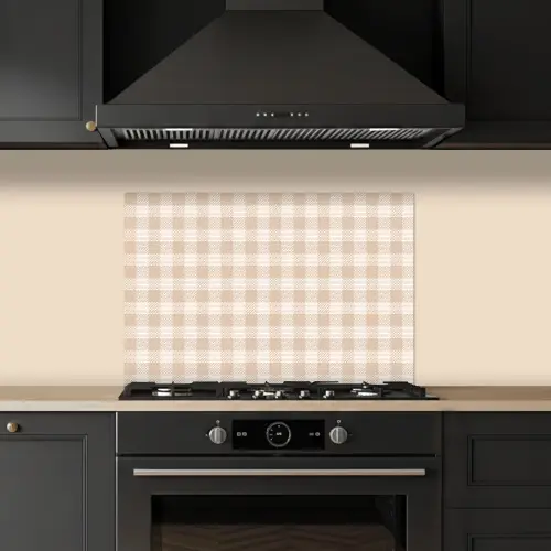 Plaid - Patroon - Vierkant - Beige keuken achterwand spatscherm klein 900 -sfeer1