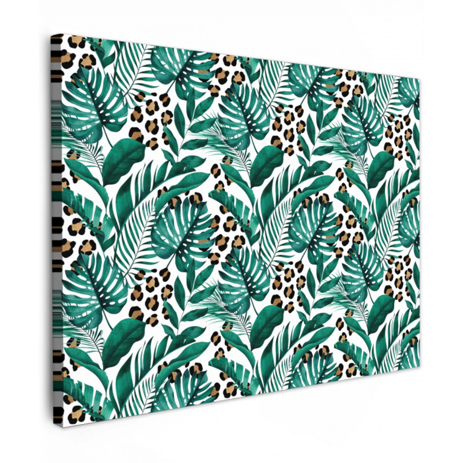 Panterprint - Bladeren - Jungle Tuinposter op houten frame 2 cm dik klein -3d