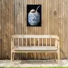 Kokosnoot - Eten - Delfts blauw - Drinken Tuinposter op houten frame 2 cm dik klein -sfeer4