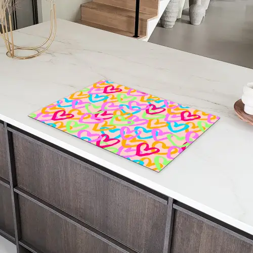 Hart - Neon - Patroon - Kleur Inductie beschermer vinyl 3mm klein 276 -sfeer8