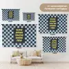 Patroon - Geblok - Blauw - Slow down you're doing fine Wandkleed katoen klein -tsfeer8_DE