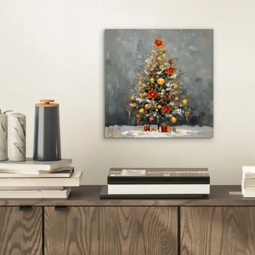 Kerstboom - Cadeaus - Rood - Goud aluminium wit klein -sfeer1
