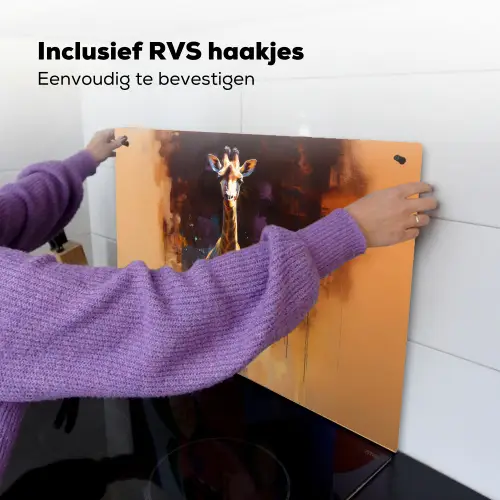 Giraf - Bruin - Abstract - Geschilderd Inductie beschemer met haakjes klein -ky-ophangen-nl