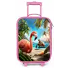 Flamingo en schildpad op tropisch strand Kinderkoffer - Roze klein -zz3dotto