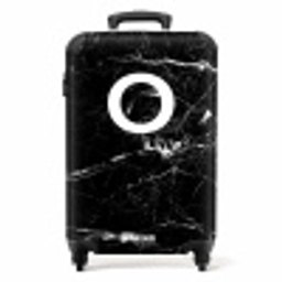 Marmer - Letter O - Zwart - Luxe NBS - Handbagage koffer - Unisex middel -productfoto_recht