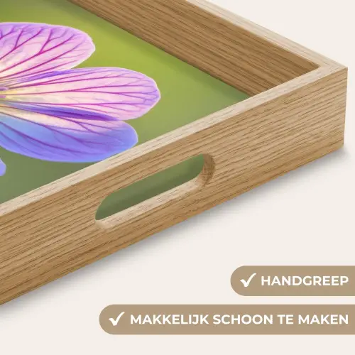 Bloem - Close up - Paars Dienblad Rechthoek middel -USP_HandgreepNL