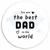 Quotes - The best dad in the world - Spreuken - Papa Wandcirkel kunststof plaat 5mm dik klein -3d