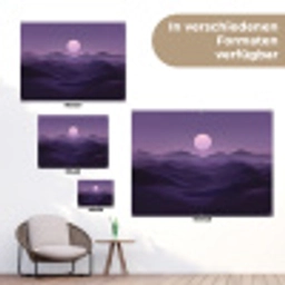 Heuvels - Paars - Mist - Zon tuinposter los doek klein -Xsfeer9_DE