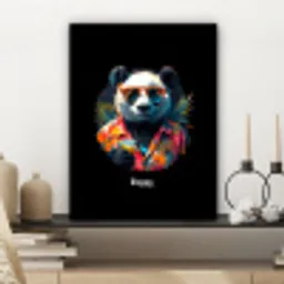 Panda als tropische straatkunst canvas 2cm klein -sfeer6