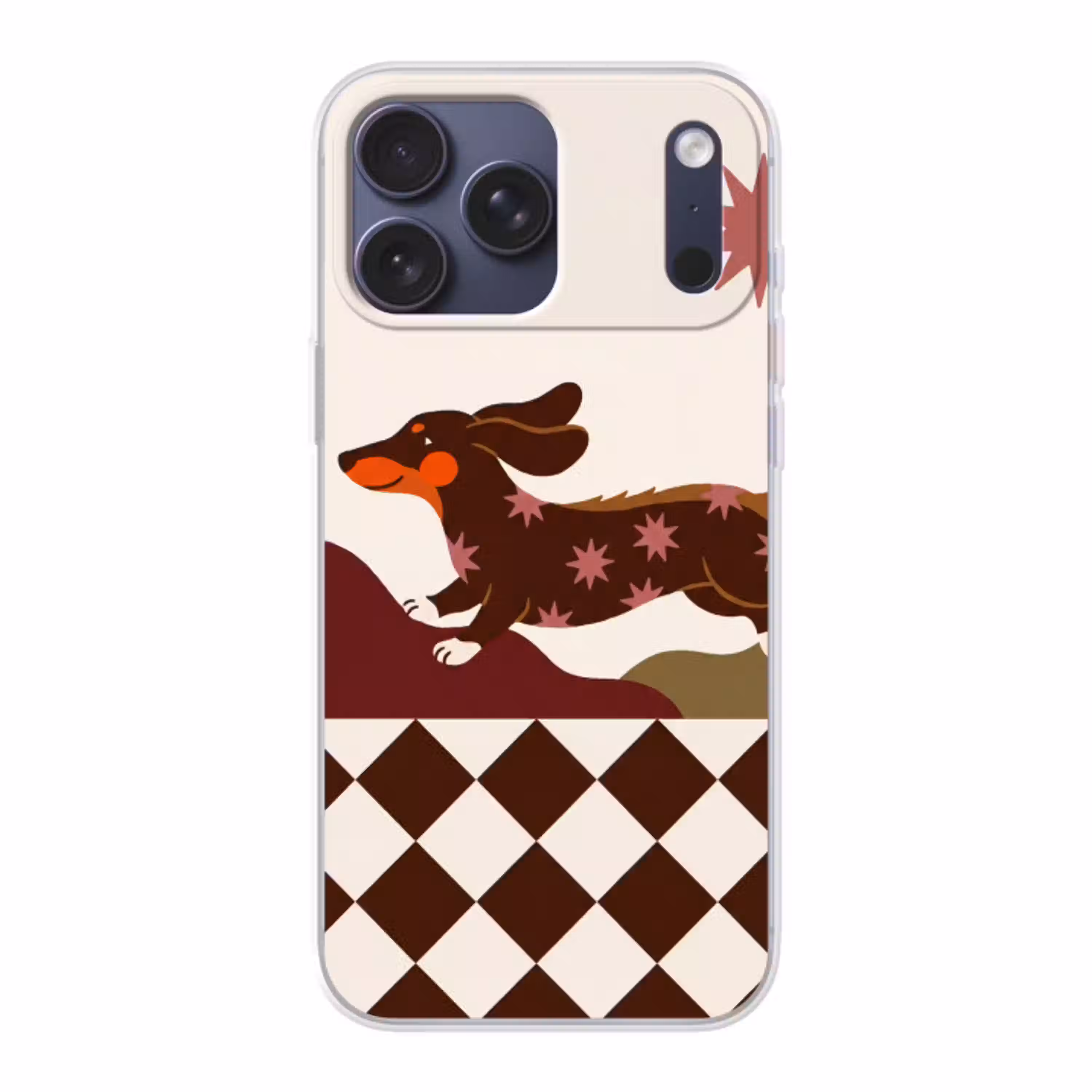 Hond - Abstract - Dieren - Modern - Bruin Telefoonhoesje iPhone 17 Pro Max klein -3d