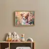 Hond - Bloemen - Roze Light Box met batterij (Wandlamp kind) middel -sfeer2_kind